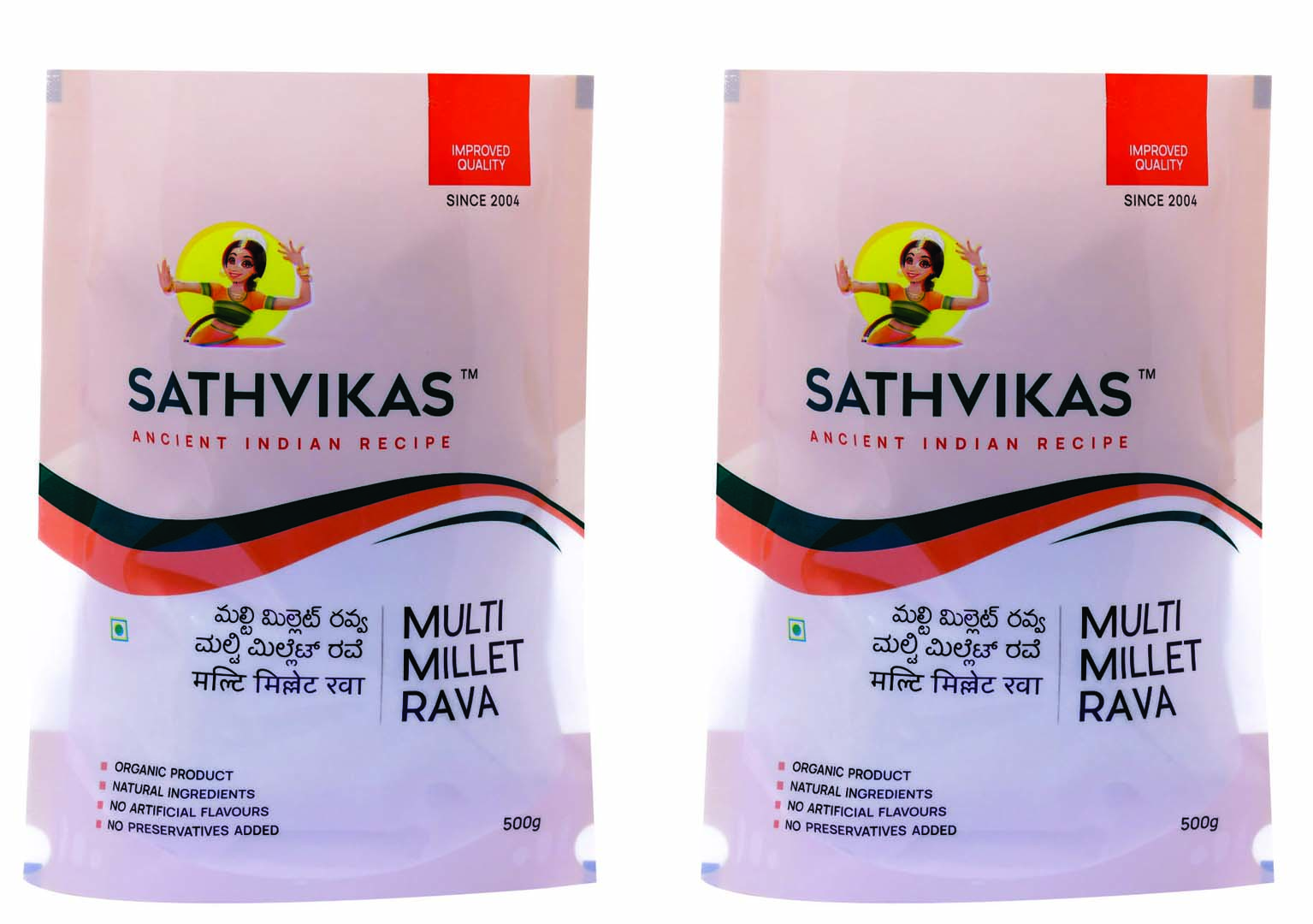 Sathvikas Multi Millets Rava (500 grams) Pack Of 2.